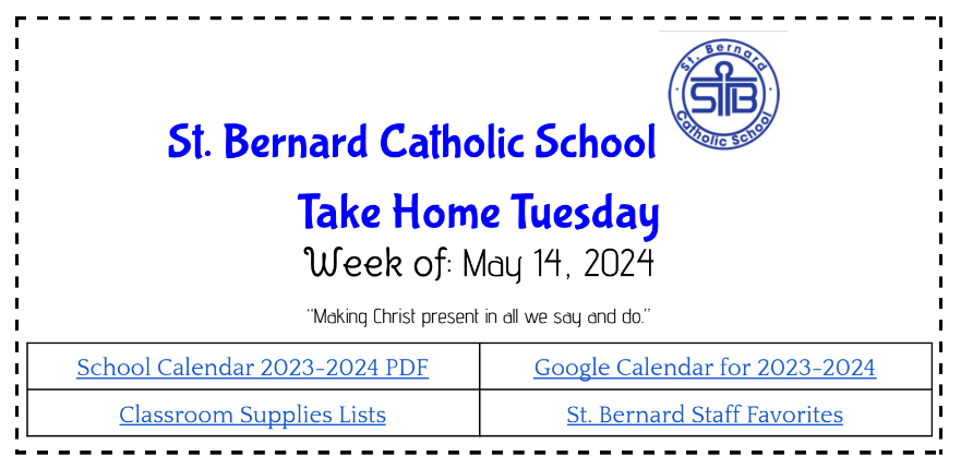Take Home Tuesday 5-14-24